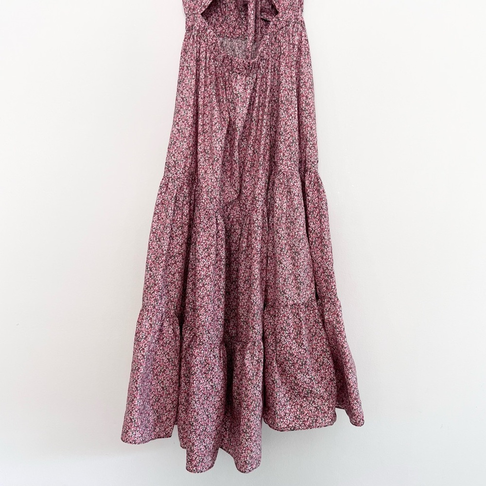 LA VIE REBECCA TAYLOR Meadow Floral Tie Back Tiered Sundress Size Medium - Picture 11 of 12